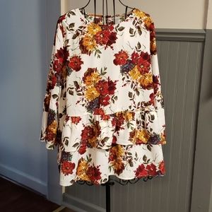 Time and Tru Floral Peplum Blouse